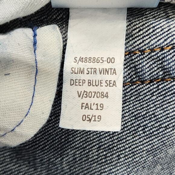 GAP Denim Jeans Womens 29X30 Blue Slim Straight Vintage Deep Blue Sea Mid Rise - Picture 6 of 11